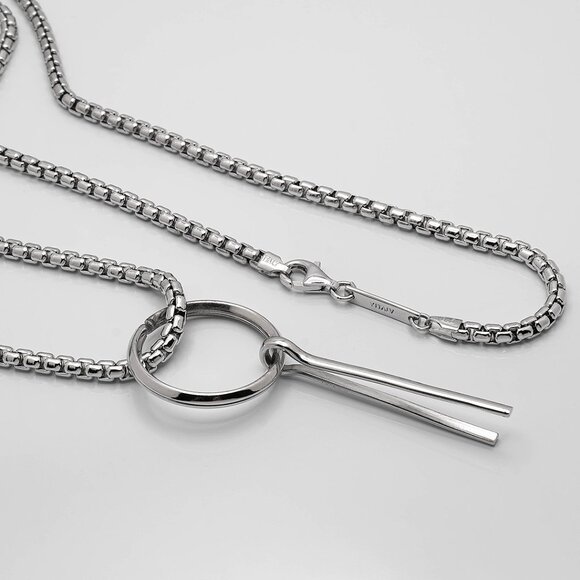 Vitaly Pin Pendant with 925 Sterling Silver Chain - 62cm - Picture 3 of 8